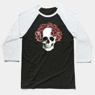 Floral Skull 12 Baseball T-Shirt